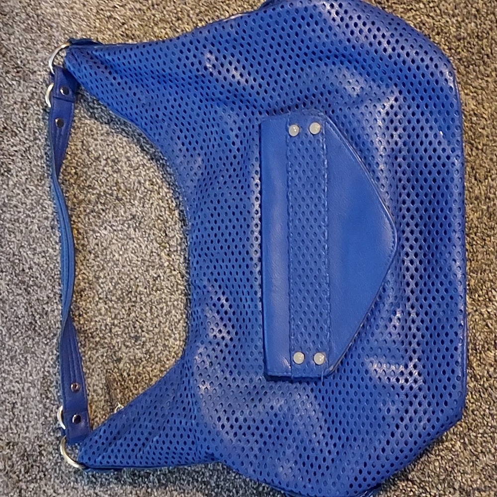 Olivia & Joy Blue Perforated Hobo Bag